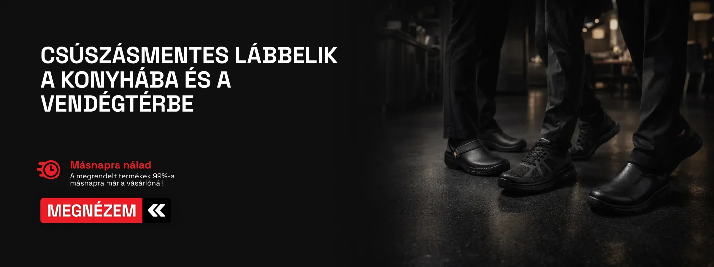 Csúszásmentes lábbelik konyhába és a vendégtérbe