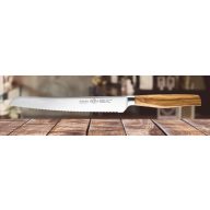 EIKASO KENYÉRVÁGÓ KÉS OLÍVFA NYÉLLEL – 22 cm