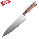 Satake Noushu Masamune Saku Shirogami 21 cm Gyuto séfkés mahagóni markolattal