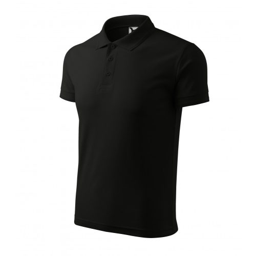 Svetlé tričko s golierom - čierne - 65% CO -35% PE