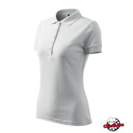 Fehér színű, női, galléros, piké póló