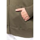 Szakácskabát mintás kapucnis, cipzáras felső - FEKETE