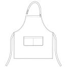 Női kötény, állítható nyakpánttal - FEHÉR