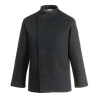 Nagyméretű fekete hosszú ujjú szakácskabát