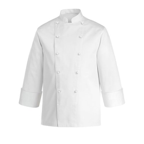 Kuchársky-cukrársky kabát-biely-s dlhým rukávom - 100% bavlnený