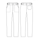 Szakácsnadrág - fekete, gombos-cipzáras