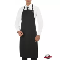   Fekete, melles kötény - patenttal állítható, két zsebbel