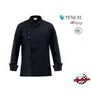 Giblor's  szakácskabát - fekete, hosszú ujjú, díszpatentos