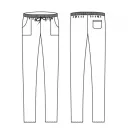 Helyiségnév táblákkal díszített szakácsnadrág