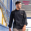 Vulcano -fekete hosszú ujjú szakácskabát