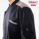 Vulcano -fekete hosszú ujjú szakácskabát