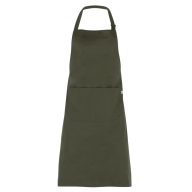   ZANTE - KATONAZÖLD SZÍNŰ állítható nyakpántos melles kötény zsebbel