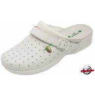 Női, pántos klumpa - fehér, Hirsch 615C