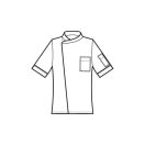 Dubai fekete rövid ujjú szakácskabát zöld paszpóllal díszítve