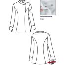 Női szakácskabát - fehér, rövid ujjú, patentos