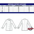 Női szakácskabát - fehér, rövid ujjú, patentos