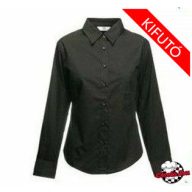 Női hosszú ujjú blúz - Fruit of The Loom, poplin, fekete