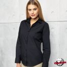 Női hosszú ujjú blúz - Fruit of The Loom, poplin, fekete