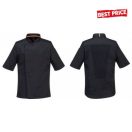 MeshAir Pro rövidujjú patentos szakácskabát - FEKETE