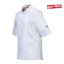 MeshAir Pro rövidujjú patentos szakácskabát - FEHÉR