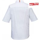 MeshAir Pro rövidujjú patentos szakácskabát - FEHÉR