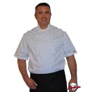 Szakácskabát - fehér, rövid ujjú, kétsoros patentos