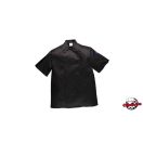 Szakácskabát - fekete, rövid ujjú, gombos