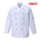 Szakácskabát - fehér, hosszú ujjú