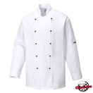 Szakácskabát - fehér, hosszú ujjú