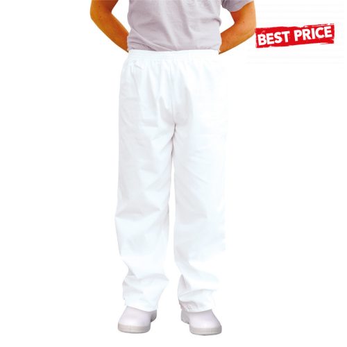 Kuchárske/Cukrárske nohavic biele s pružným pásom