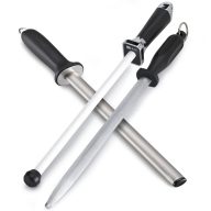   TAIDEA Fenőacél készlet | 3 db-os | Fenőacél - ovális (30 cm) + Gyémánt élezőrúd - ovális (30 cm) + Kerámia élezőrúd (30 cm)