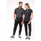 Női fekete rövidujjú blúz - streccs puplin