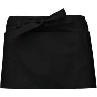 Rövid fekete bárkötény 5 zsebbel