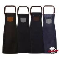  Négyféle színállásban kapható farmer, víztaszító, melles kötény, Black Denim