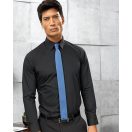 Vasaláskönnyített hosszú ujjú férfi ing - Fekete