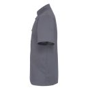 Szürke rövid ujjú szakácskabát - rávarrtgombos