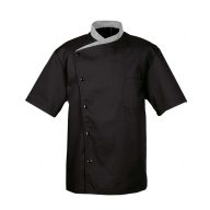 Szakácskabát - rövid ujjú, patentos, 100% pamut