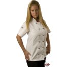 Női szakácskabát, cukrászkabát - bordó paszpól díszítéssel